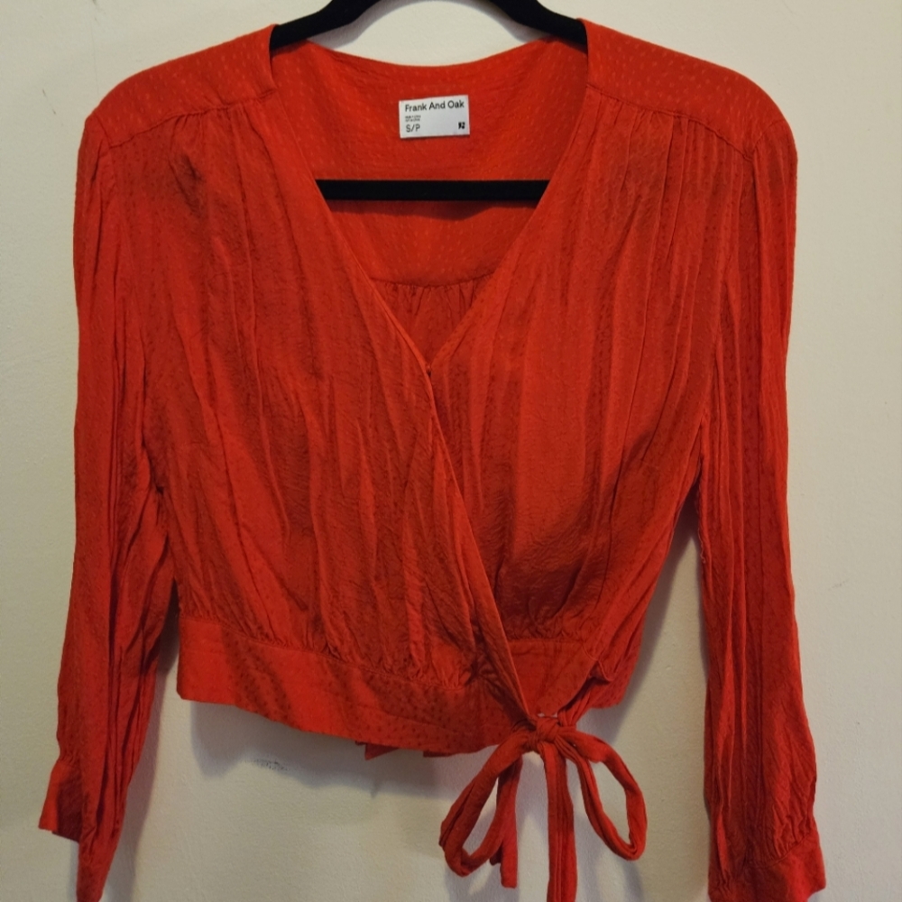 Frank and Oak Tie Front Blouse